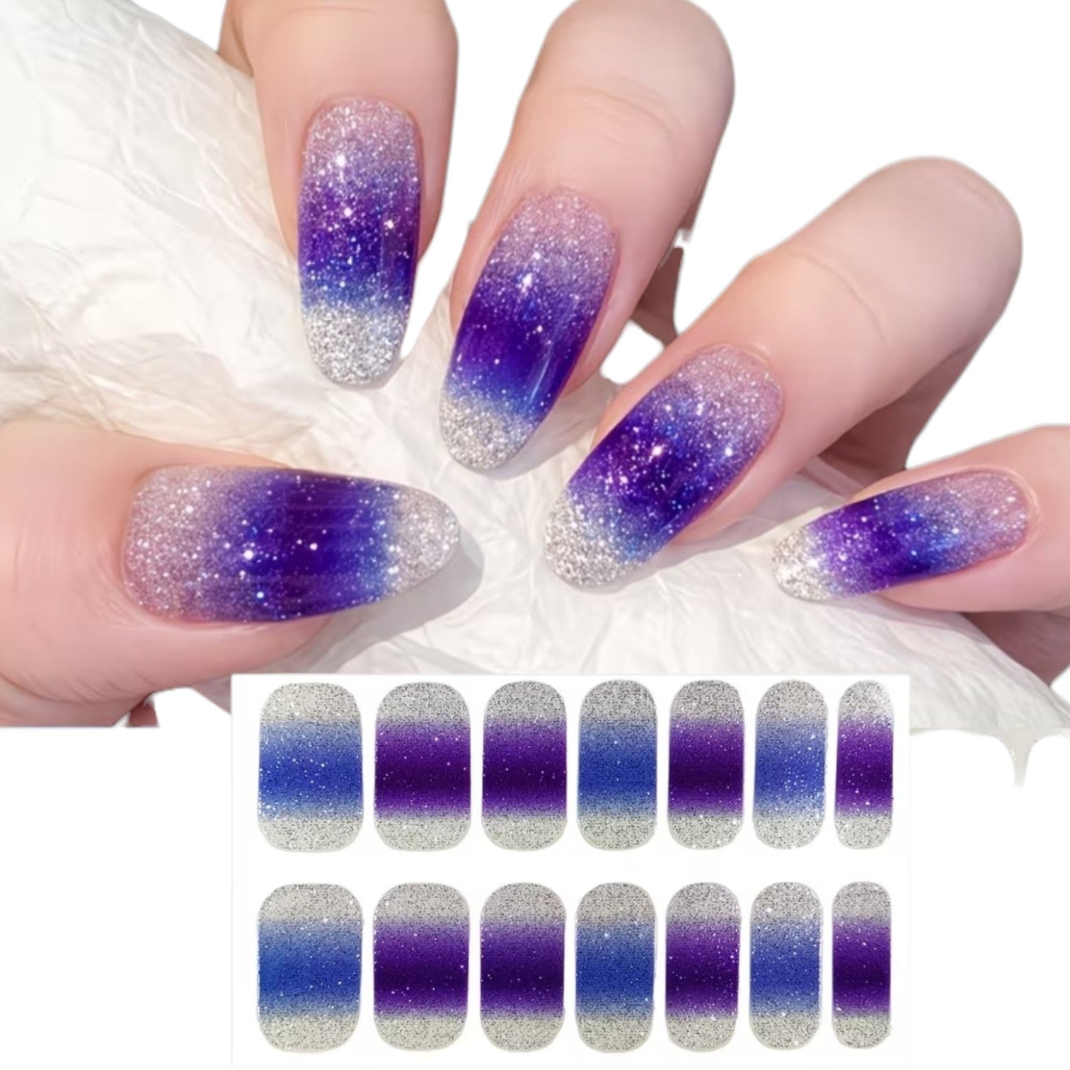 Purple Blue gradient | Nail Wraps | Nail Stickers | Nail Strips | Gel Nails | Nail Polish Wraps - Nailfordable