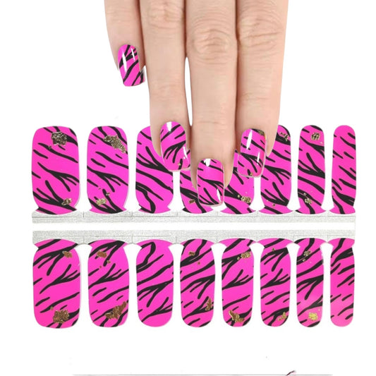 Pink Zebra | Nail Wraps | Nail Stickers | Nail Strips | Gel Nails | Nail Polish Wraps - Nailfordable