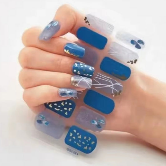 Blue Thunder | Nail Wraps | Nail Stickers | Nail Strips | Gel Nails | Nail Polish Wraps - Nailfordable