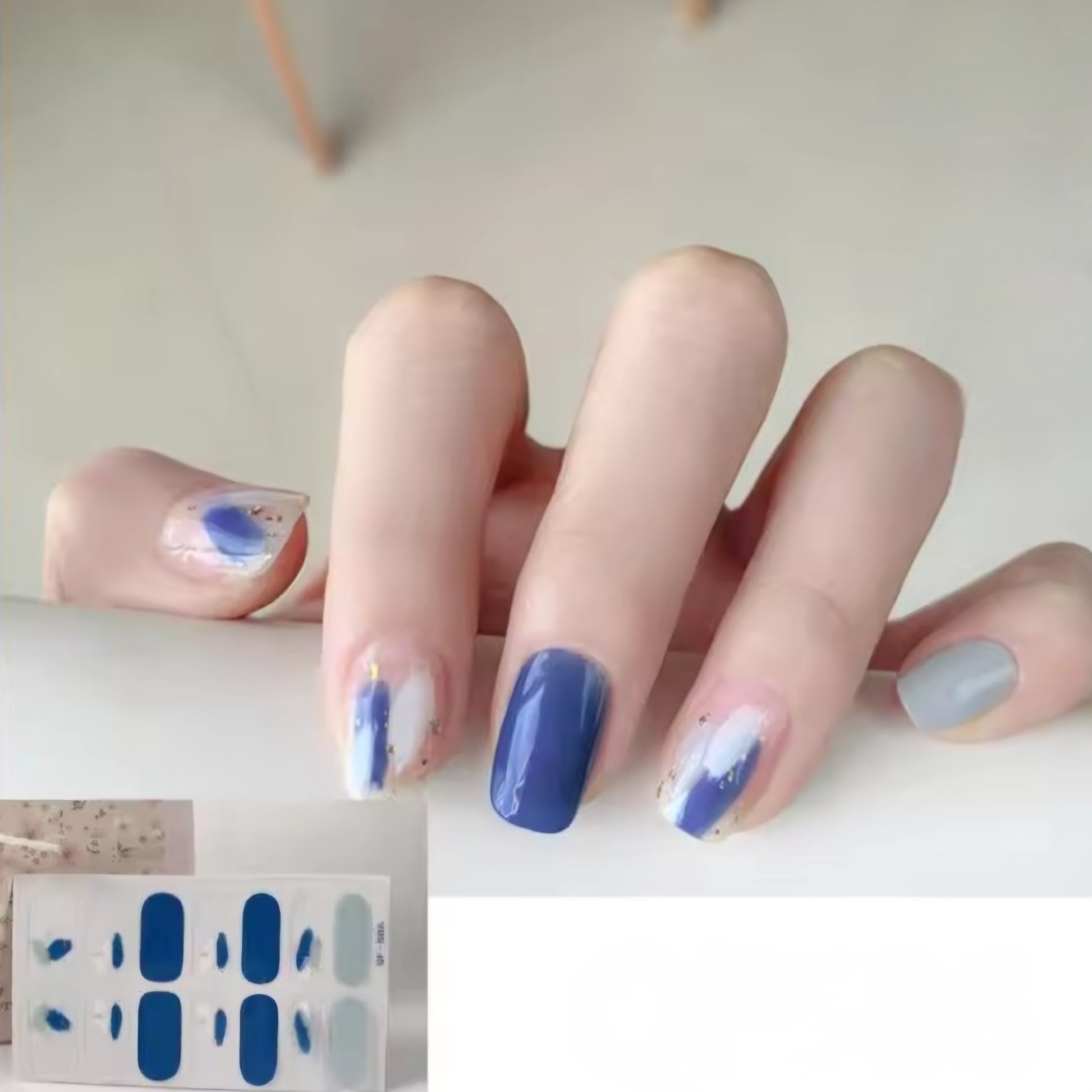Blue and White Art | Nail Wraps | Nail Stickers | Nail Strips | Gel Nails | Nail Polish Wraps - Nailfordable