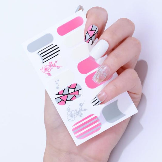 Geos, Tips and Flowers | Nail Wraps | Nail Stickers | Nail Strips | Gel Nails | Nail Polish Wraps - Nailfordable