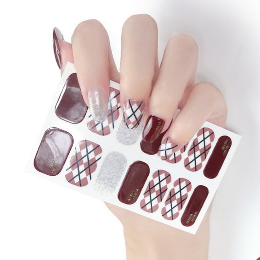 White Rhombus | Nail Wraps | Nail Stickers | Nail Strips | Gel Nails | Nail Polish Wraps - Nailfordable