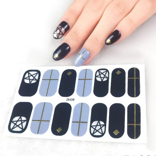 Black star | Nail Wraps | Nail Stickers | Nail Strips | Gel Nails | Nail Polish Wraps - Nailfordable