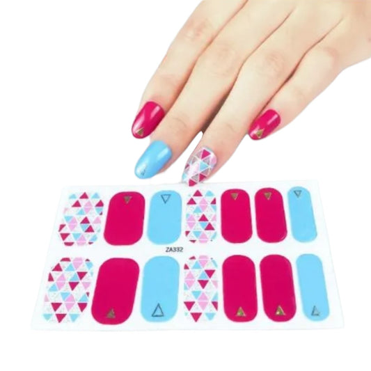 Triangles multicolor | Nail Wraps | Nail Stickers | Nail Strips | Gel Nails | Nail Polish Wraps - Nailfordable