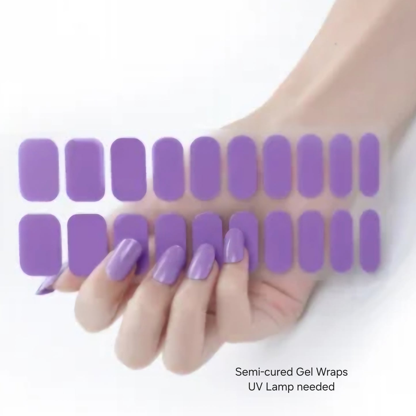 Light Purple - Semi-Cured Gel Wraps UV | Nail Wraps | Nail Stickers | Nail Strips | Gel Nails | Nail Polish Wraps - Nailfordable