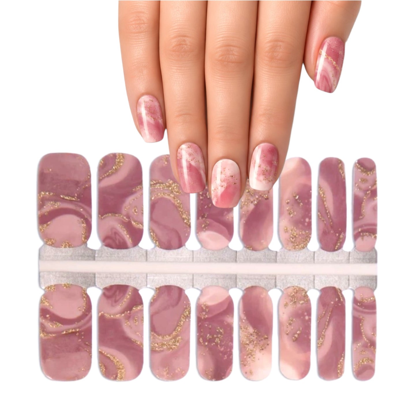 Pink Granite | Nail Wraps | Nail Stickers | Nail Strips | Gel Nails | Nail Polish Wraps - Nailfordable