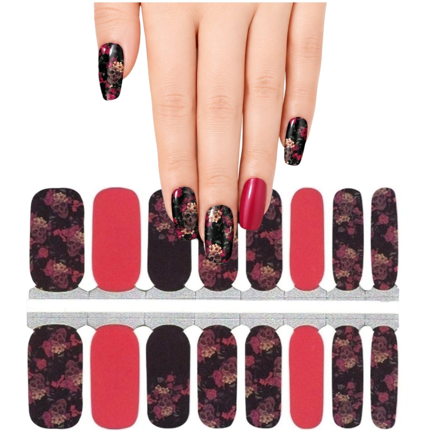 Spooky Skulls | Nail Wraps | Nail Stickers | Nail Strips | Gel Nails | Nail Polish Wraps - Nailfordable