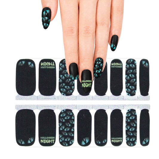 Halloween night glow in the dark | Nail Wraps | Nail Stickers | Nail Strips | Gel Nails | Nail Polish Wraps - Nailfordable