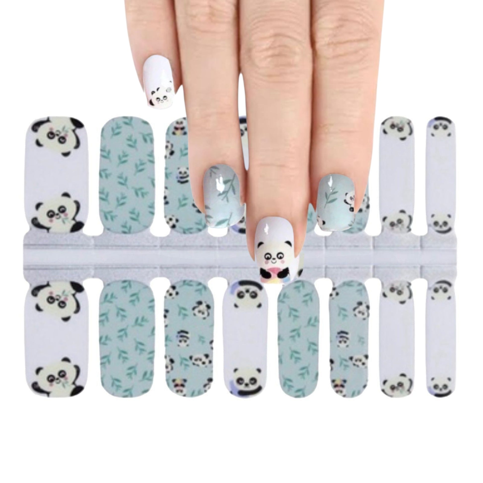 Pandas | Nail Wraps | Nail Stickers | Nail Strips | Gel Nails | Nail Polish Wraps - Nailfordable