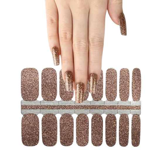 Copper glitter | Nail Wraps | Nail Stickers | Nail Strips | Gel Nails | Nail Polish Wraps - Nailfordable