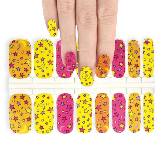 Moons and stars | Nail Wraps | Nail Stickers | Nail Strips | Gel Nails | Nail Polish Wraps - Nailfordable