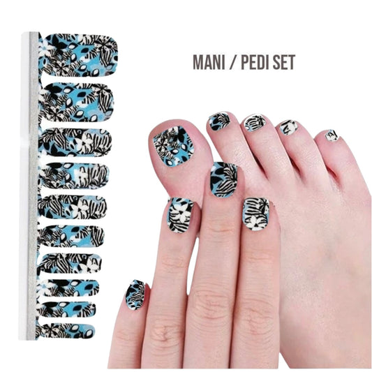 White Jasmines | Nail Wraps | Nail Stickers | Nail Strips | Gel Nails | Nail Polish Wraps - Nailfordable