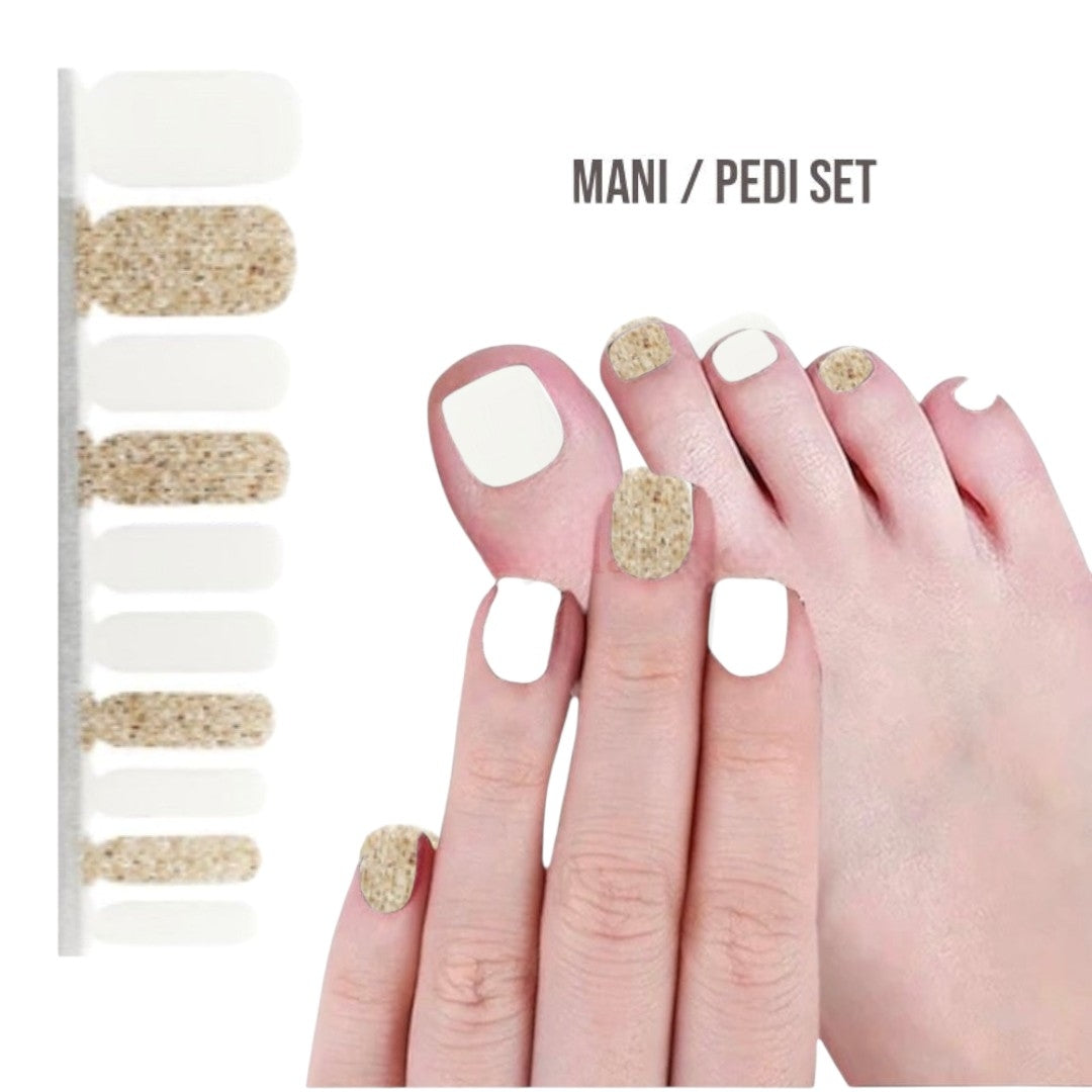White-gold | Nail Wraps | Nail Stickers | Nail Strips | Gel Nails | Nail Polish Wraps - Nailfordable