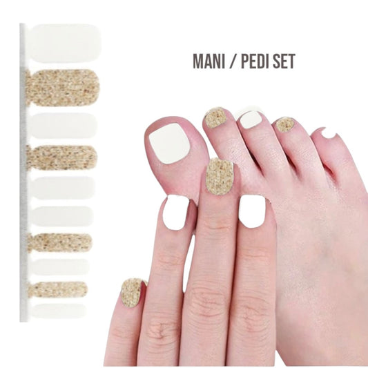 White-gold | Nail Wraps | Nail Stickers | Nail Strips | Gel Nails | Nail Polish Wraps - Nailfordable