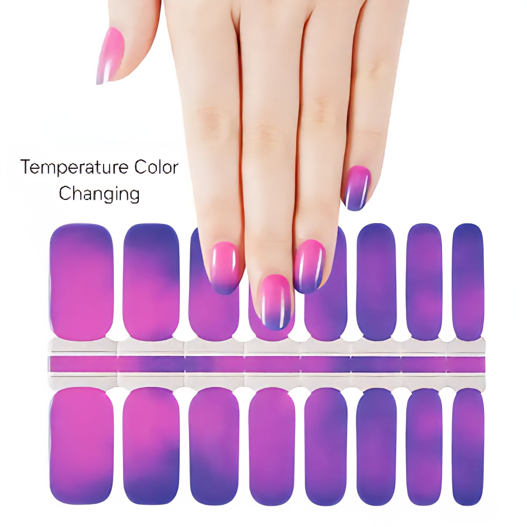 Purple to Pink | Nail Wraps | Nail Stickers | Nail Strips | Gel Nails | Nail Polish Wraps - Nailfordable
