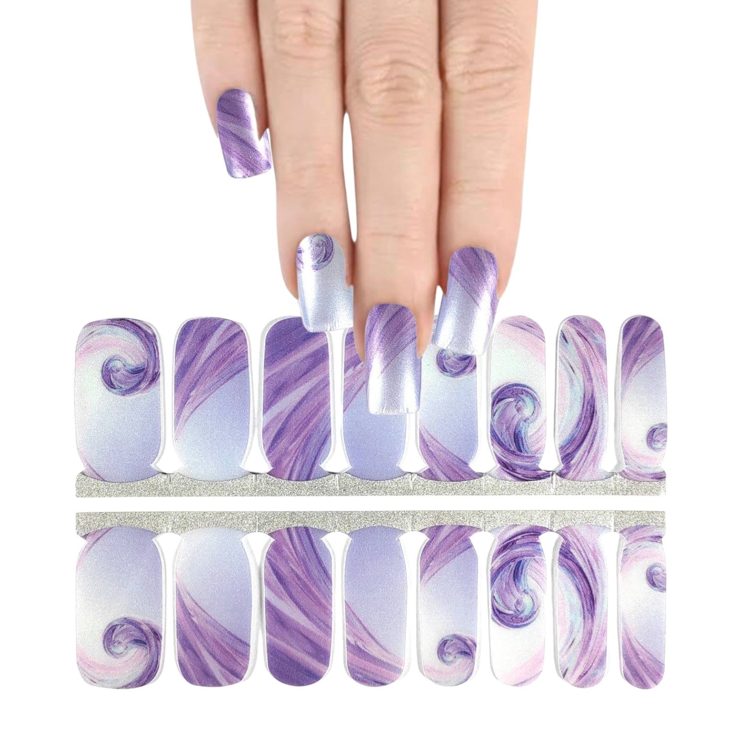Purple waves | Nail Wraps | Nail Stickers | Nail Strips | Gel Nails | Nail Polish Wraps - Nailfordable