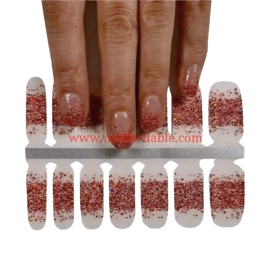 Red rain french tip | Nail Wraps | Nail Stickers | Nail Strips | Gel Nails | Nail Polish Wraps - Nailfordable