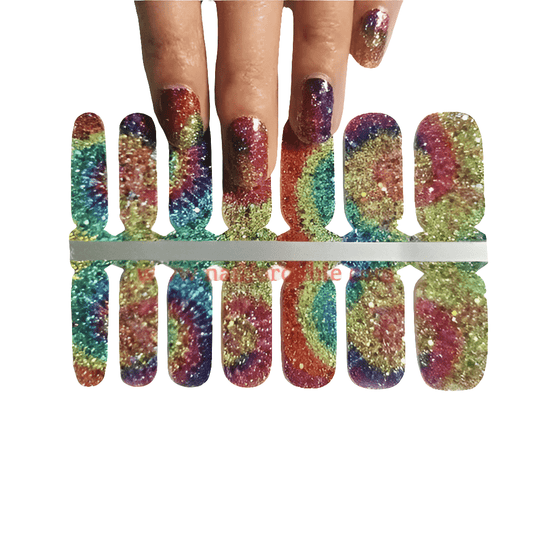 Tie Dye Glitter | Nail Wraps | Nail Stickers | Nail Strips | Gel Nails | Nail Polish Wraps - Nailfordable