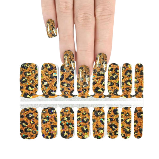 Sparkling Cheetah | Nail Wraps | Nail Stickers | Nail Strips | Gel Nails | Nail Polish Wraps - Nailfordable