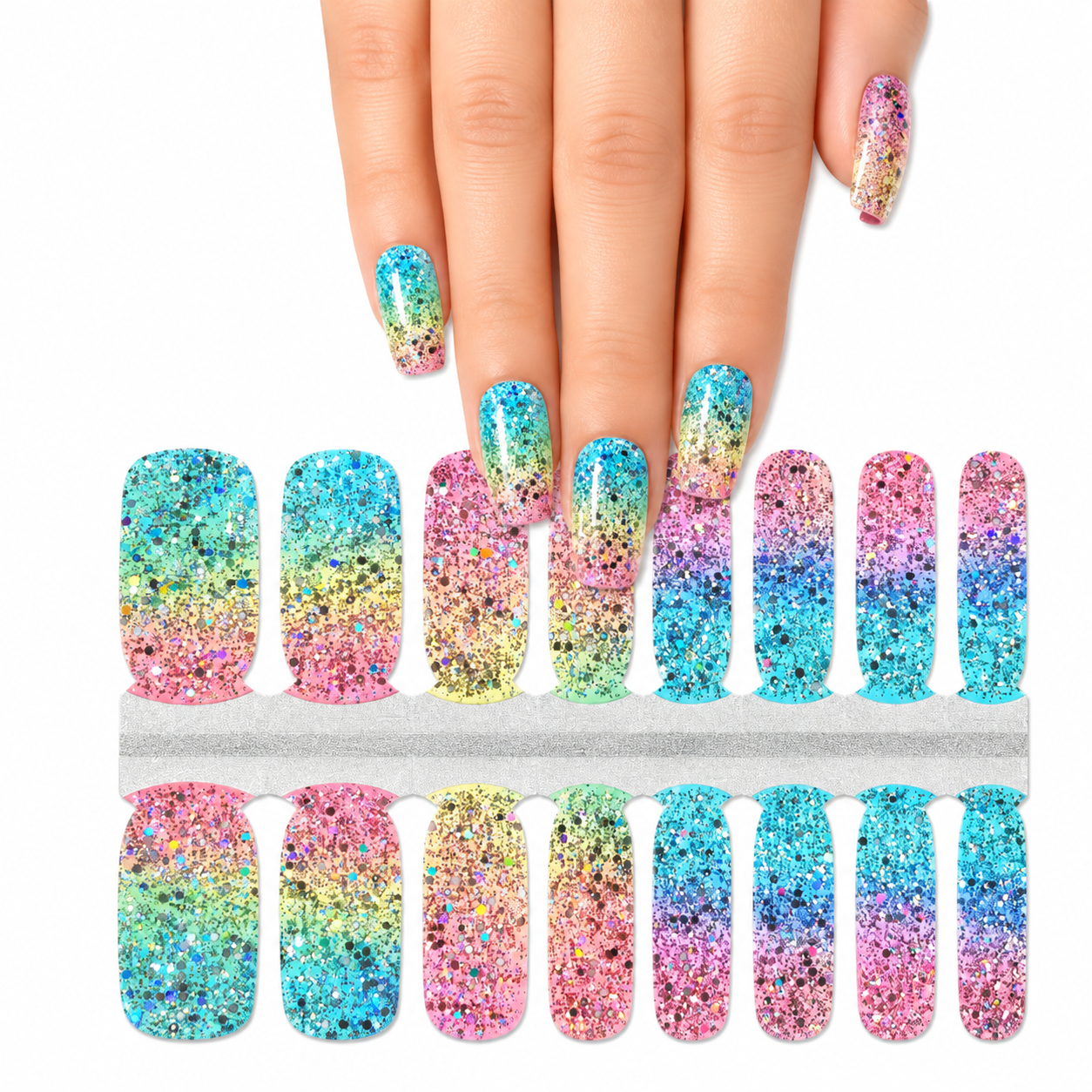 Rainbow Breeze | Nail Wraps | Nail Stickers | Nail Strips | Gel Nails | Nail Polish Wraps - Nailfordable