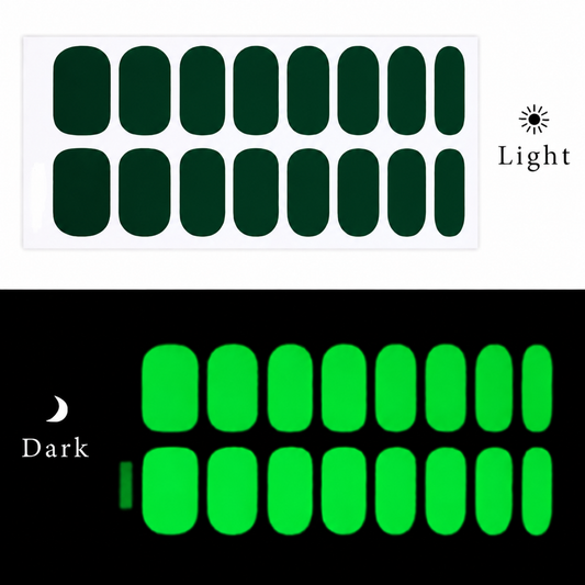 Dark green Luminous | Nail Wraps | Nail Stickers | Nail Strips | Gel Nails | Nail Polish Wraps - Nailfordable