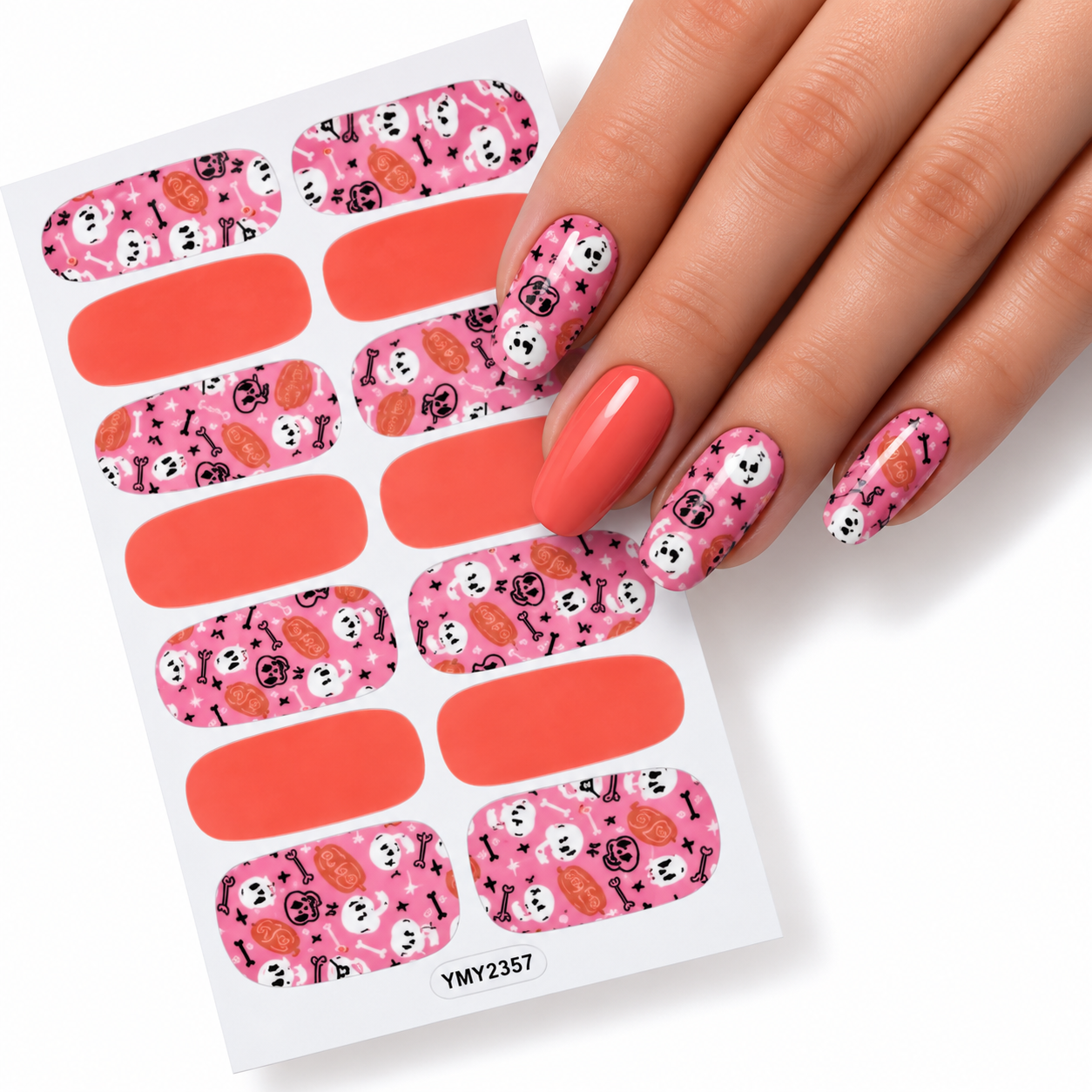 Pumpkins and skulls | Nail Wraps | Nail Stickers | Nail Strips | Gel Nails | Nail Polish Wraps - Nailfordable