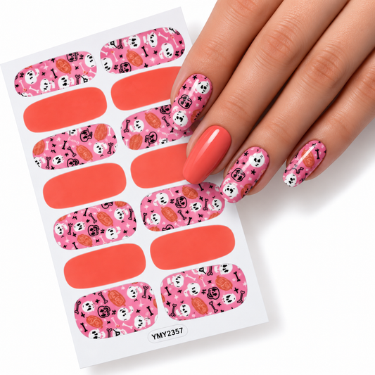Pumpkins and skulls | Nail Wraps | Nail Stickers | Nail Strips | Gel Nails | Nail Polish Wraps - Nailfordable