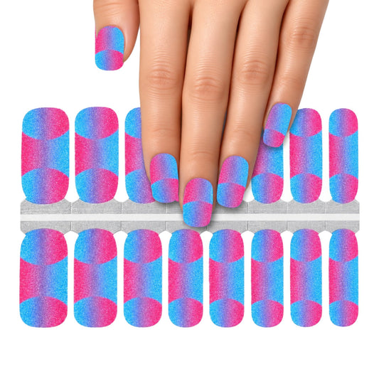 Blue and Lilac 3D Illusion | Nail Wraps | Nail Stickers | Nail Strips | Gel Nails | Nail Polish Wraps - Nailfordable