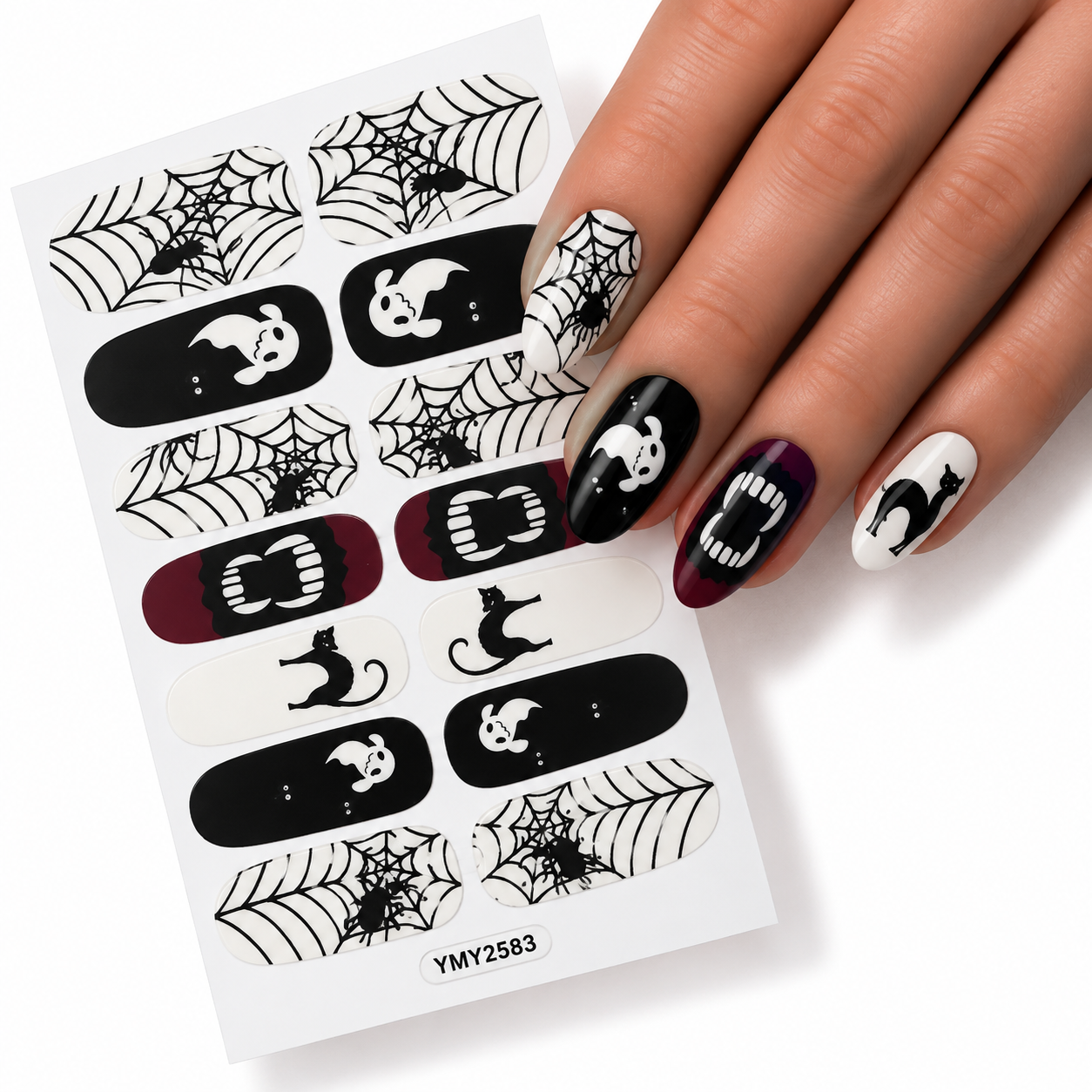 Spiders and Vampires | Nail Wraps | Nail Stickers | Nail Strips | Gel Nails | Nail Polish Wraps - Nailfordable