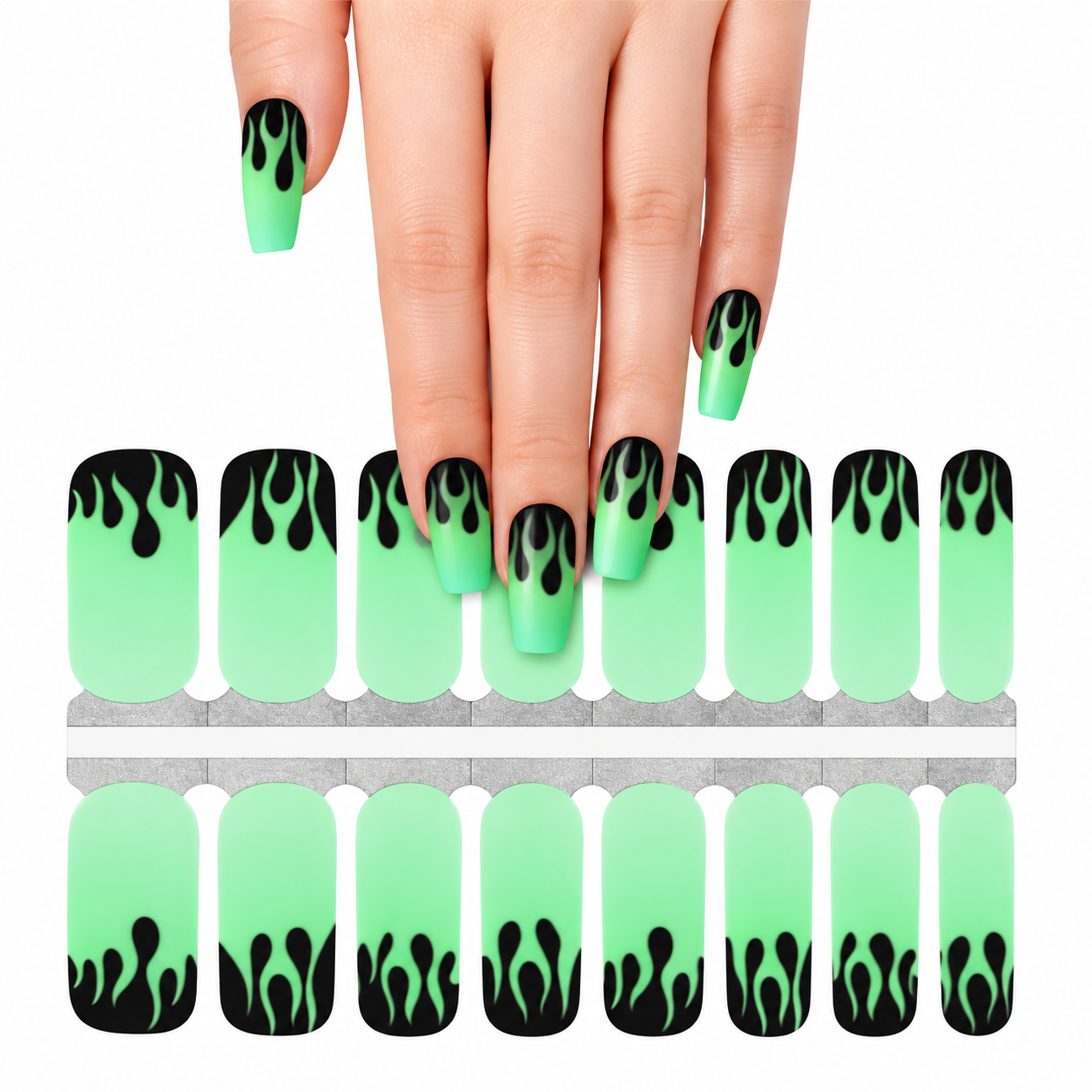 Neon Flames | Nail Wraps | Nail Stickers | Nail Strips | Gel Nails | Nail Polish Wraps - Nailfordable