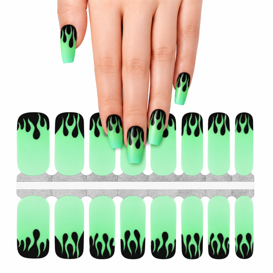 Neon Flames | Nail Wraps | Nail Stickers | Nail Strips | Gel Nails | Nail Polish Wraps - Nailfordable
