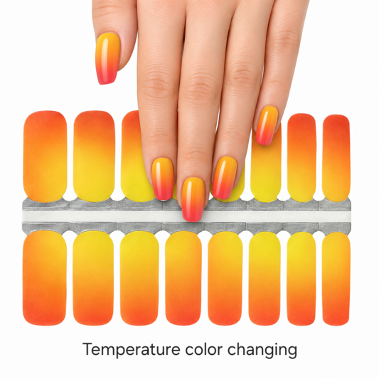 Orange to Yellow | Nail Wraps | Nail Stickers | Nail Strips | Gel Nails | Nail Polish Wraps - Nailfordable