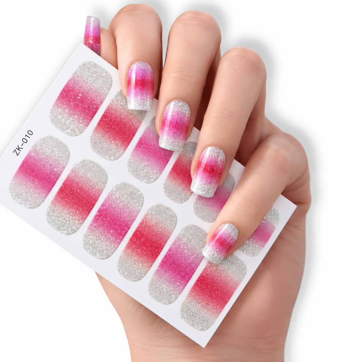 Pink and red gradient | Nail Wraps | Nail Stickers | Nail Strips | Gel Nails | Nail Polish Wraps - Nailfordable