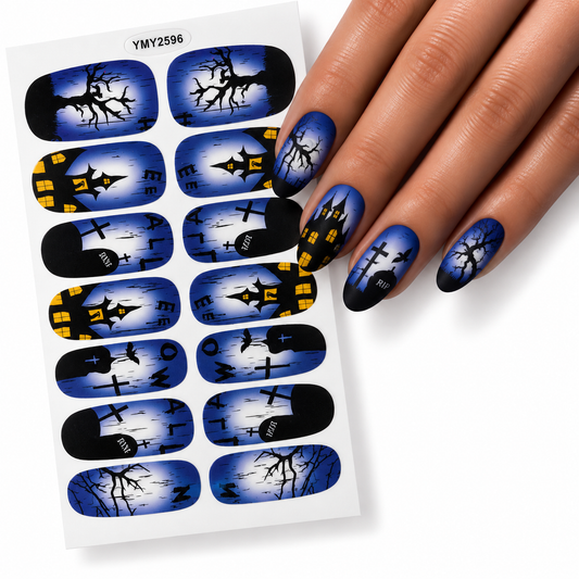 Halloween night | Nail Wraps | Nail Stickers | Nail Strips | Gel Nails | Nail Polish Wraps - Nailfordable
