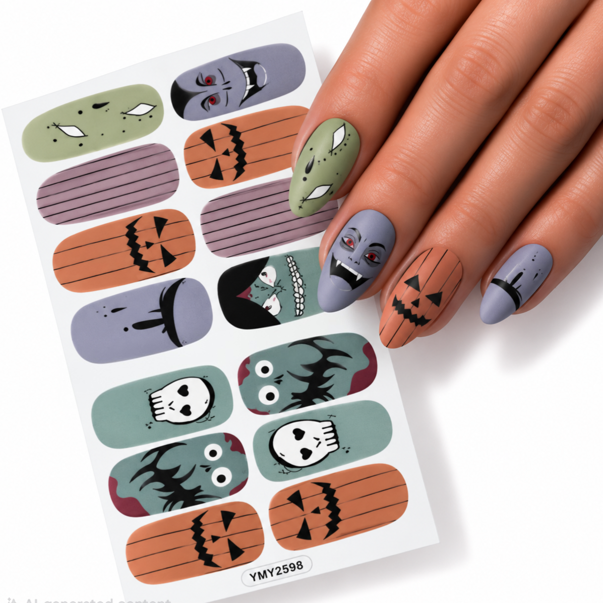 Spooky Monsters | Nail Wraps | Nail Stickers | Nail Strips | Gel Nails | Nail Polish Wraps - Nailfordable