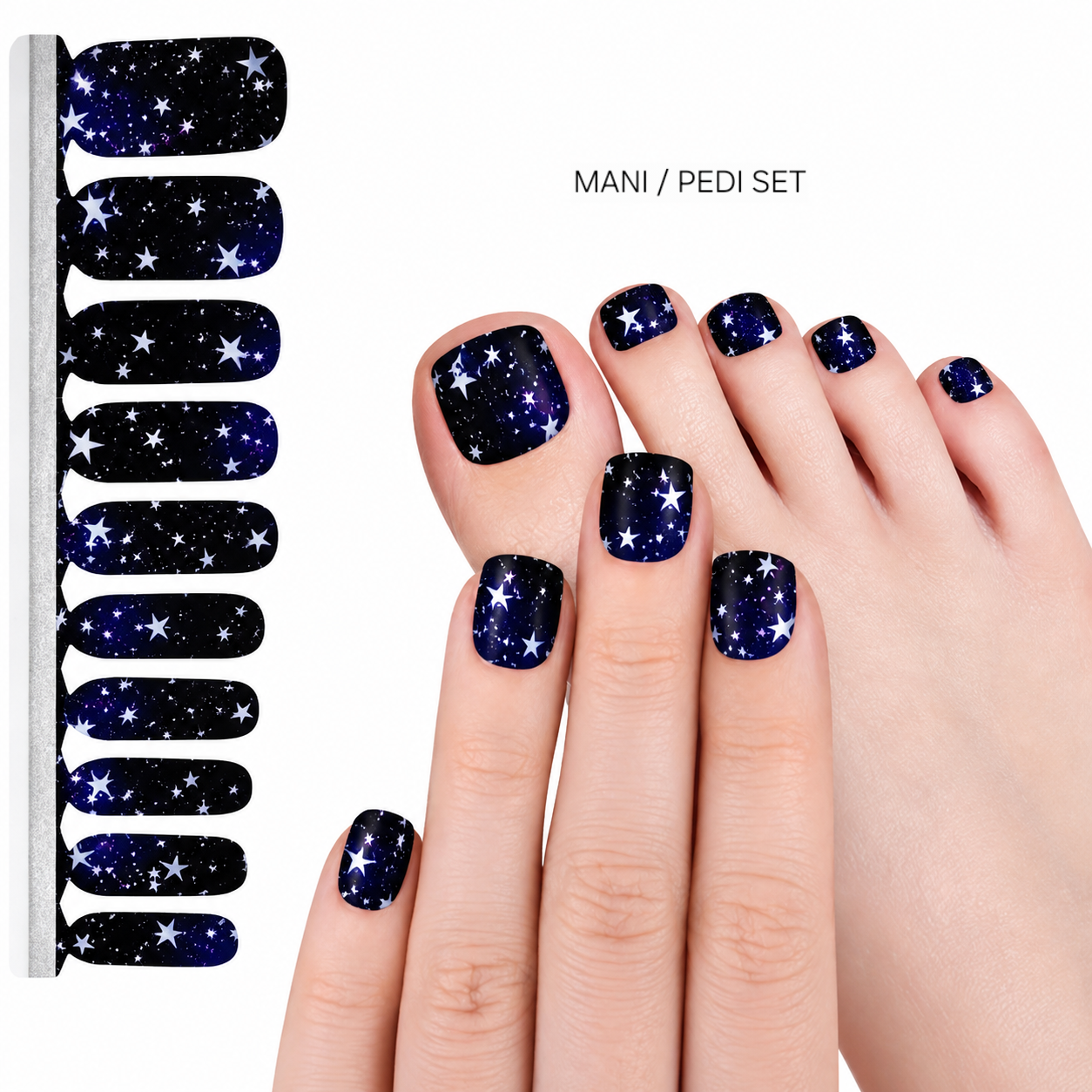 Night Stars | Nail Wraps | Nail Stickers | Nail Strips | Gel Nails | Nail Polish Wraps - Nailfordable