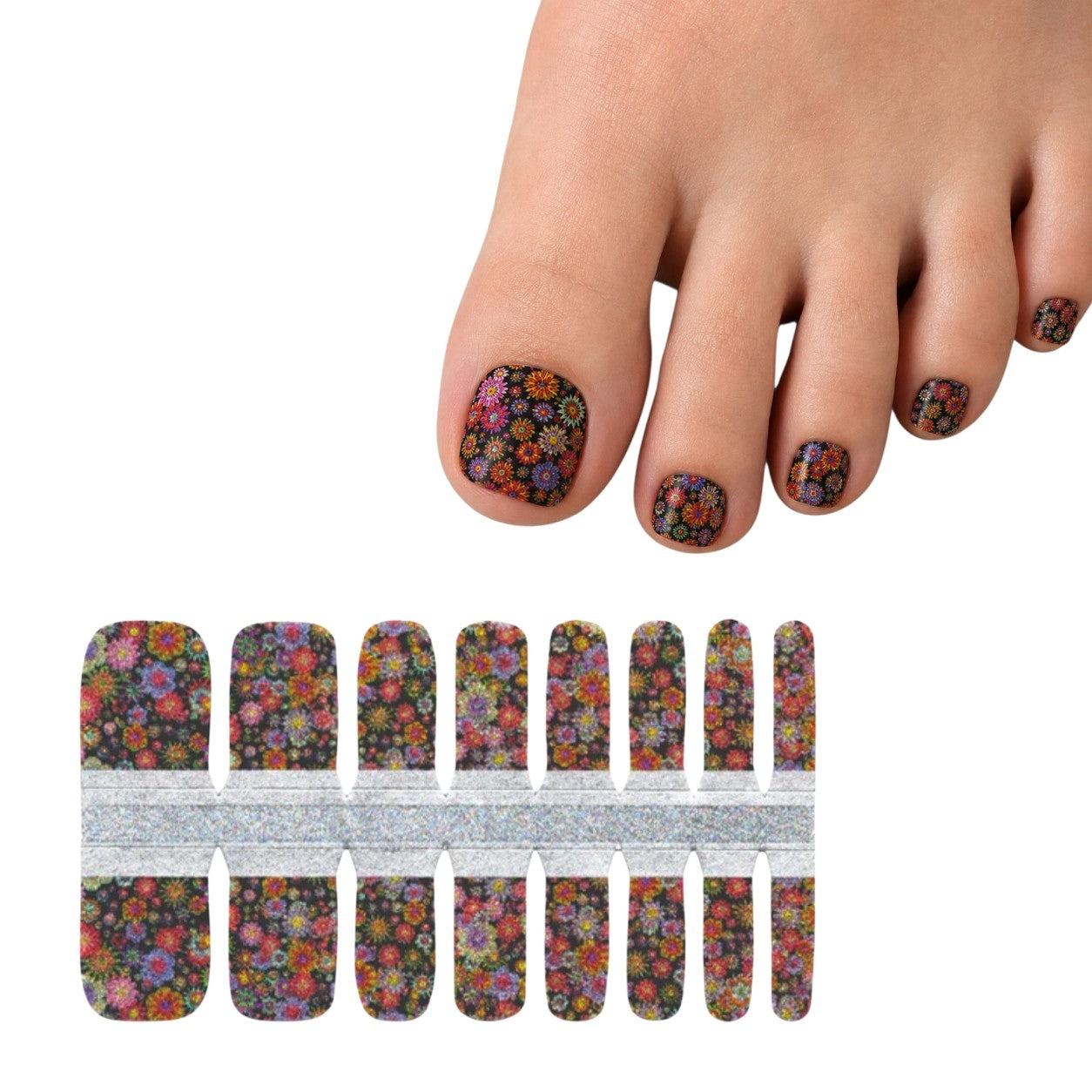 Garden Flowers | Nail Wraps | Nail Stickers | Nail Strips | Gel Nails | Nail Polish Wraps - Nailfordable