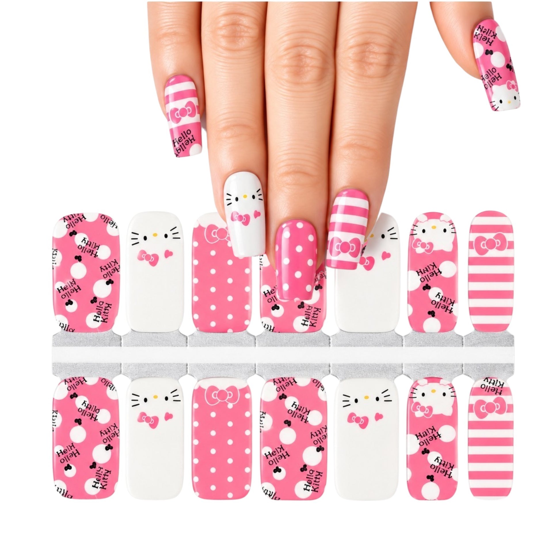 Hello Kitty | Nail Wraps | Nail Stickers | Nail Strips | Gel Nails | Nail Polish Wraps - Nailfordable