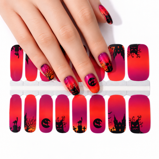 Haunted village | Nail Wraps | Nail Stickers | Nail Strips | Gel Nails | Nail Polish Wraps - Nailfordable