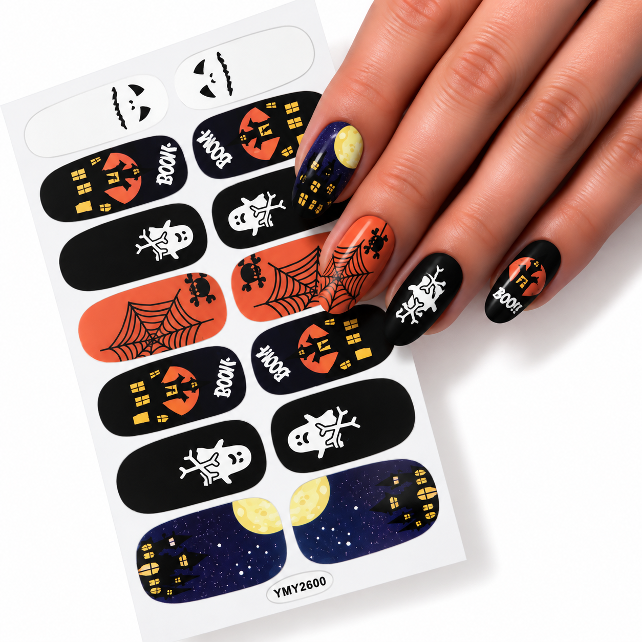 Boo-tiful night | Nail Wraps | Nail Stickers | Nail Strips | Gel Nails | Nail Polish Wraps - Nailfordable