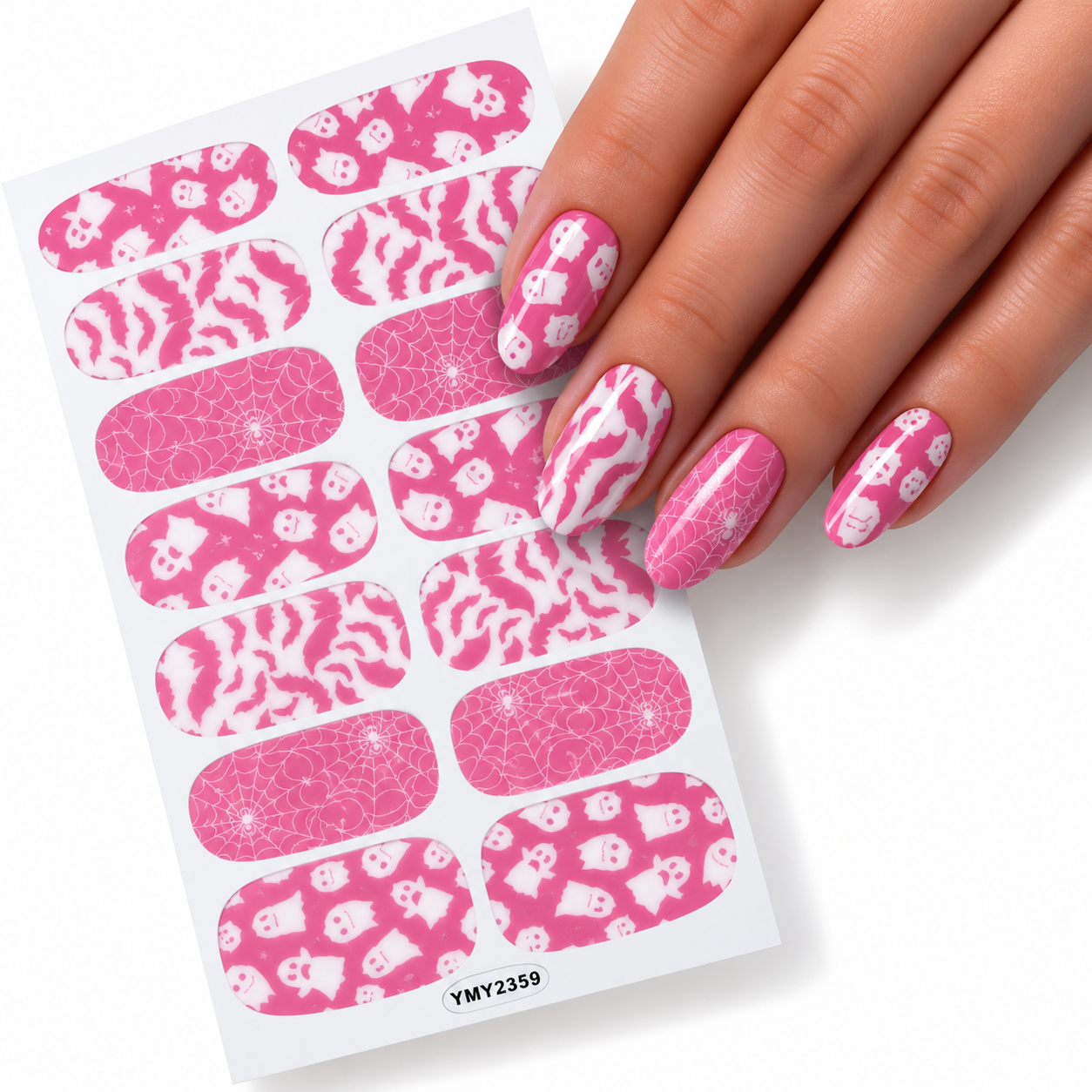 Pink Halloween | Nail Wraps | Nail Stickers | Nail Strips | Gel Nails | Nail Polish Wraps - Nailfordable