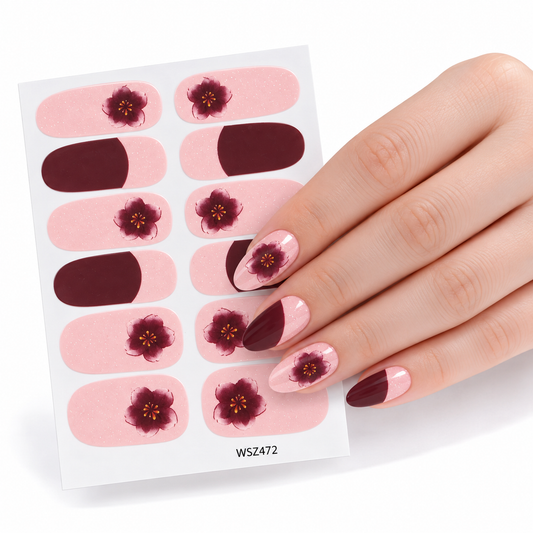 Flower shade | Nail Wraps | Nail Stickers | Nail Strips | Gel Nails | Nail Polish Wraps - Nailfordable