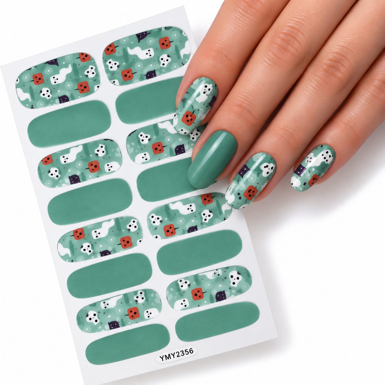 Green Halloween | Nail Wraps | Nail Stickers | Nail Strips | Gel Nails | Nail Polish Wraps - Nailfordable