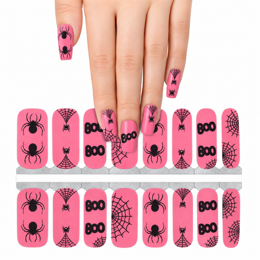 BOO Spiders | Nail Wraps | Nail Stickers | Nail Strips | Gel Nails | Nail Polish Wraps - Nailfordable