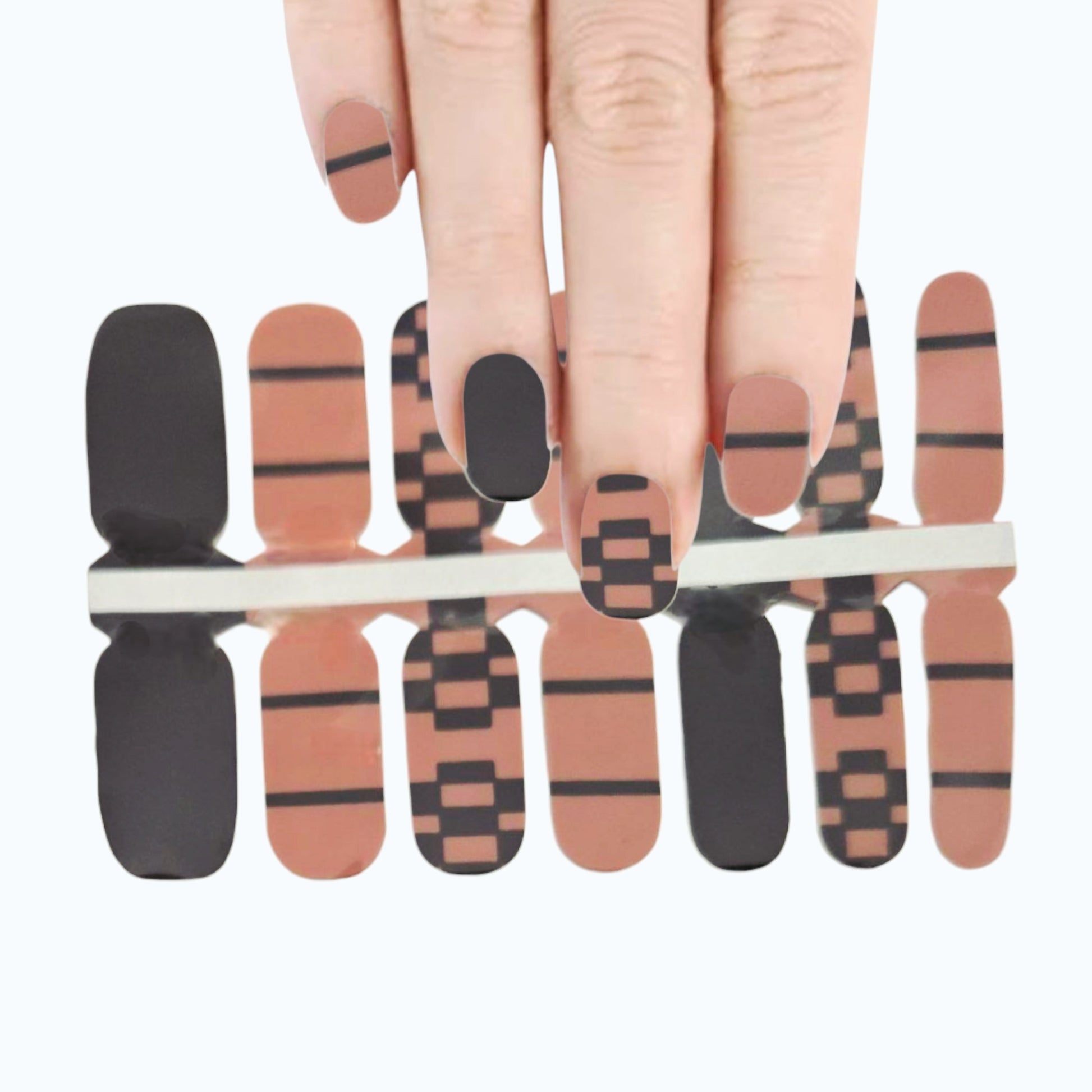 Partial Checker | Nail Wraps | Nail Stickers | Nail Strips | Gel Nails | Nail Polish Wraps - Nailfordable