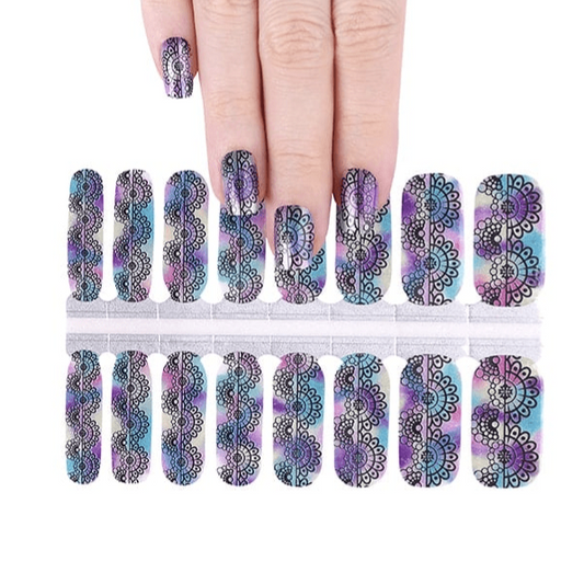 Rainbow Mandala | Nail Wraps | Nail Stickers | Nail Strips | Gel Nails | Nail Polish Wraps - Nailfordable