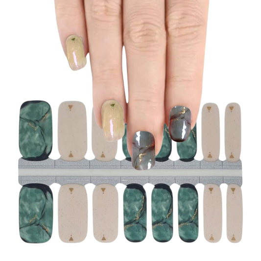 Emerald granite | Nail Wraps | Nail Stickers | Nail Strips | Gel Nails | Nail Polish Wraps - Nailfordable