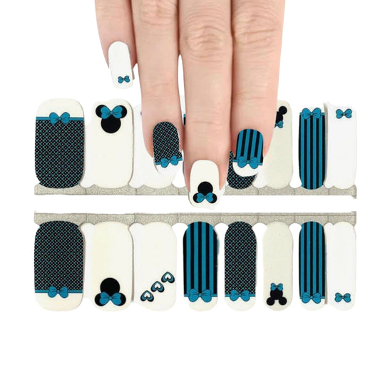 Disney - Blue Minnie mouse | Nail Wraps | Nail Stickers | Nail Strips | Gel Nails | Nail Polish Wraps - Nailfordable