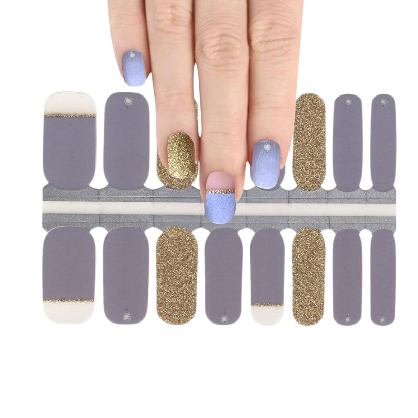 Gold accent | Nail Wraps | Nail Stickers | Nail Strips | Gel Nails | Nail Polish Wraps - Nailfordable