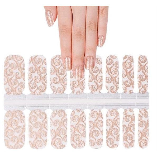 Gold scrolls | Nail Wraps | Nail Stickers | Nail Strips | Gel Nails | Nail Polish Wraps - Nailfordable